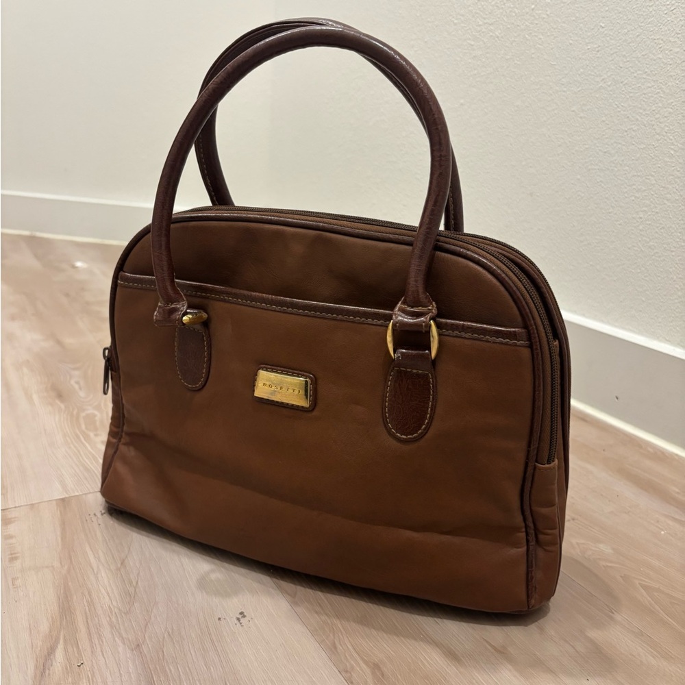 Faux Leather Warm Brown Rossetti Clutch Purse